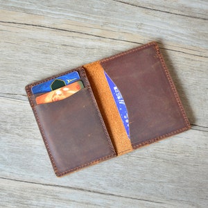 Tarjetero de cuero personalizado, billetera minimalista, billetera de cuero, billetera de cuero para mujer, tarjetero delgado para tarjetas de crédito