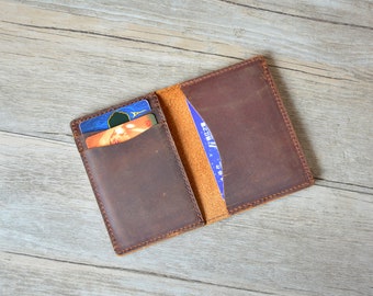 Gepersonaliseerde leren kaarthouder, minimale portemonnee, leren portemonnee, dames leren kaarthouder portemonnee, slanke creditcardhouder