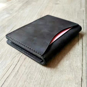 Weihnachtsgeschenk, personalisierter Lederkartenhalter, Lederbrieftasche, Minimale Brieftasche, Lederkartenhalterbrieftasche, kleine Lederbrieftasche