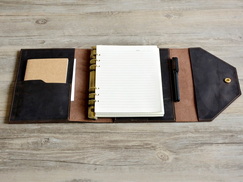 Personalized A5 Leather Refillable Planner Binder 6 Ring Etsy