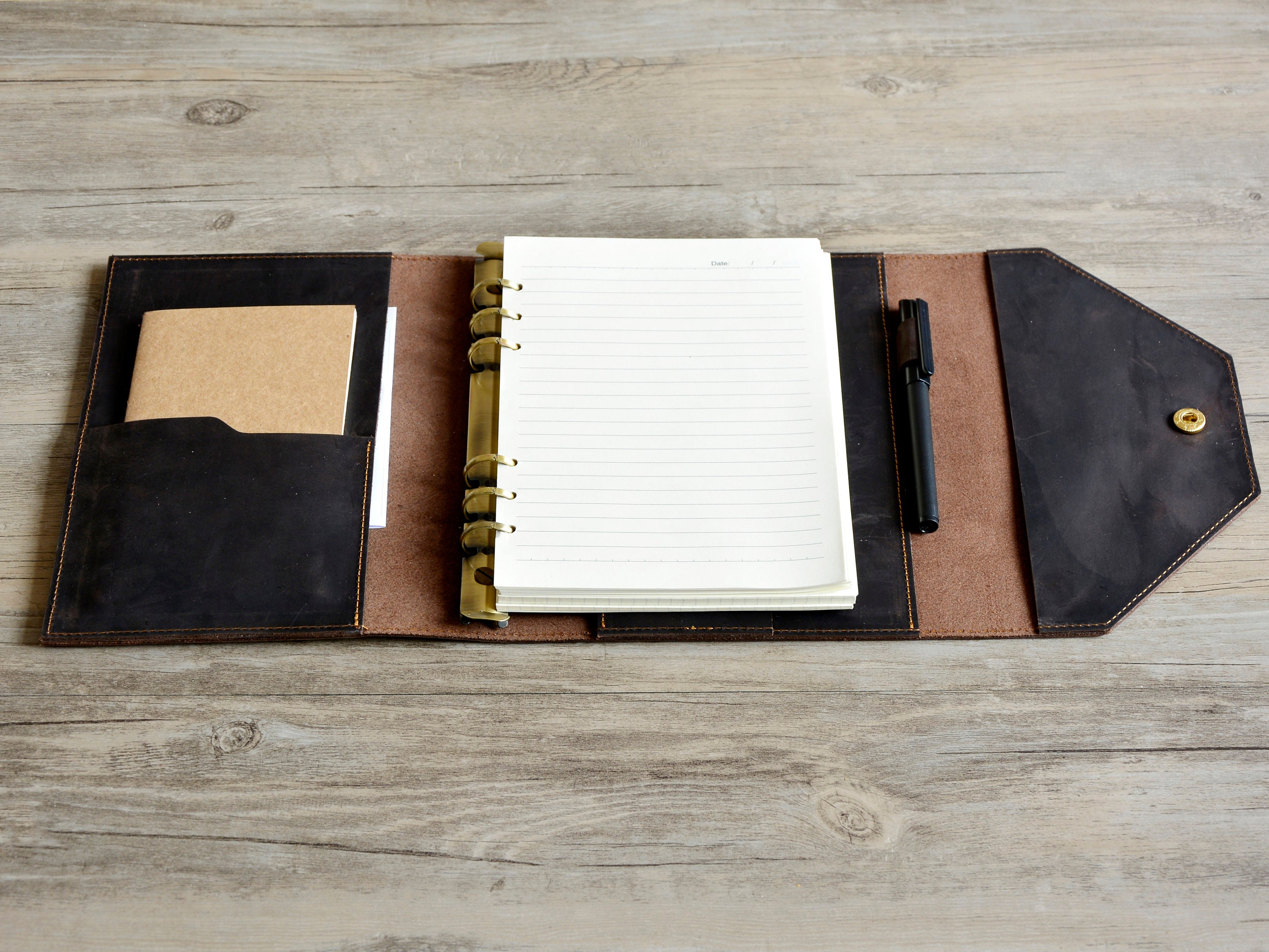 Personalisiert A5 Leder Refillable Planner Binder 6 Ring Etsy