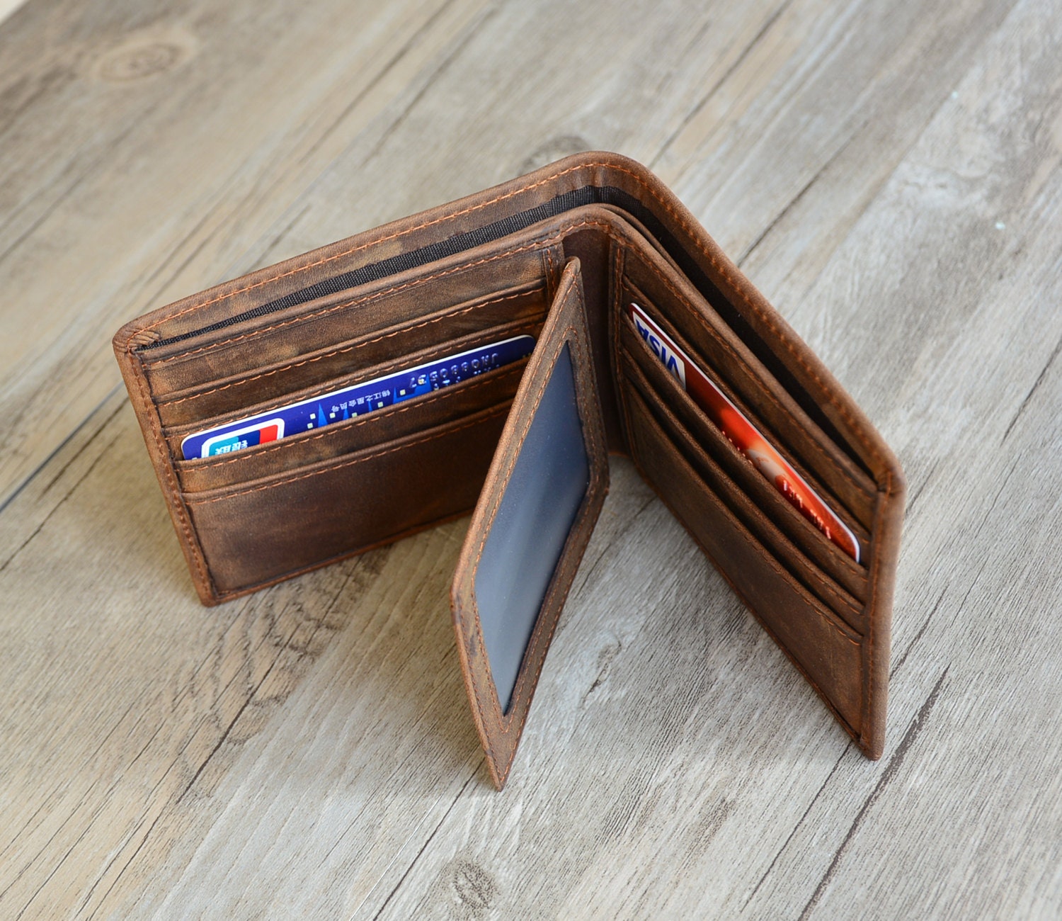 Personalized Mens Wallet Engraved Walletcustommade Leather Etsy