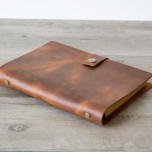 A5 Size Leather Organizer.Genuine Leather binder Diary Travel journal Refillable Planner Binder6 ring,travelers Journal, sketchbook