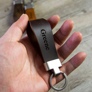 Personalized Leather Keychain. Custom Leather Keychain. Monogrammed Leather Keychain. Unique Leather Keychain. Engraved Leather Keychain