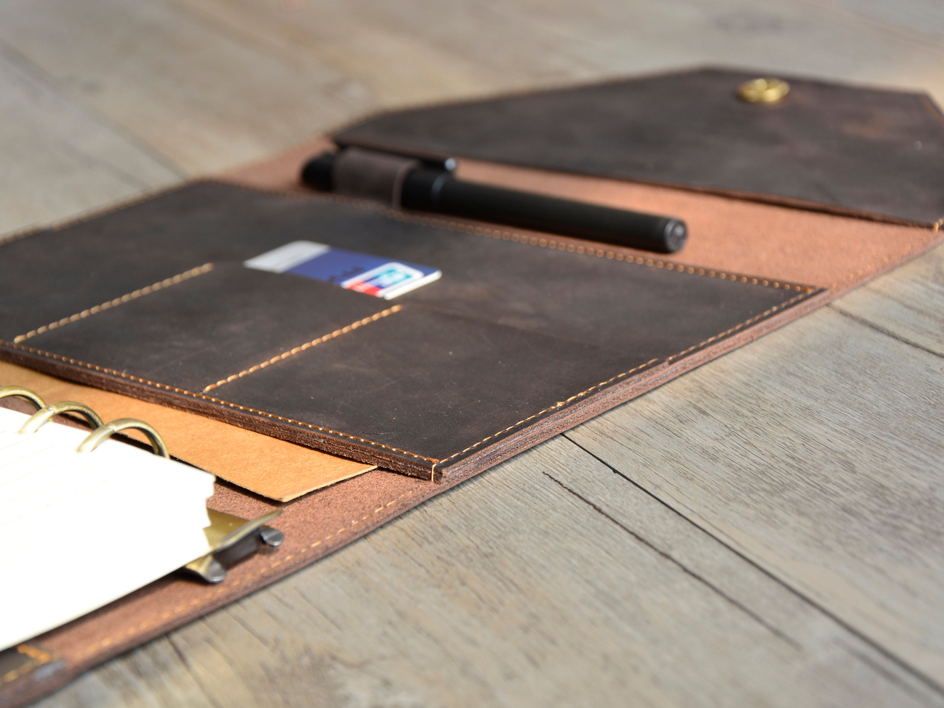 Personalized A5 Leather Refillable Planner Binder 6 Ring Etsy