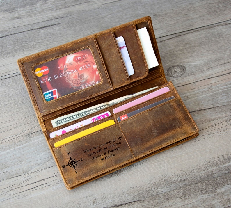 Personalized Leather Wallet.monogram Walletmen's Leather Etsy