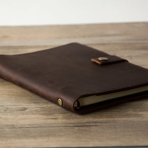 Personalisierte A5 / A6 Leder Nachfüllbare Planer Binder, 6 Ringe Nachfüllbar, Traveler Journal, Skizzenbuch, Distressed Brown Leather Bild 7