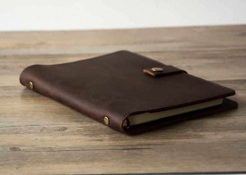 Personalisierte A5 / A6 Leder Nachfüllbare Planer Binder, 6 Ringe Nachfüllbar, Traveler Journal, Skizzenbuch, Distressed Brown Leather Bild 7