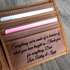 Cartera de cuero personalizada, Cartera personalizada, Cartera personalizada para hombre, Cartera personalizada para hombre, Cartera de cuero, Regalo de Navidad