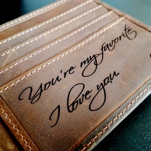 Cartera de cuero personalizada para hombre, cartera para hombre, regalo para padrinos de boda, regalo para el día del padre, cartera para hombre, cartera grabada, cartera personalizada para hombre, marrón
