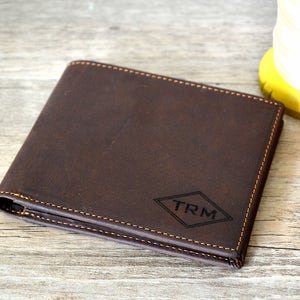 Cartera para hijo de mamá, regalo de cartera para padrinos de boda, cartera de cuero personalizada, regalo del día del padre, cartera personalizada para hombre, cartera de cuero para hombre