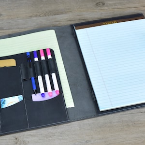 Estuche para libreta A4 personalizado, estuche para libreta espiral, soporte para bloc de notas, portafolio de trabajo, portafolio de escritura tamaño carta 8.5 x 11.75,