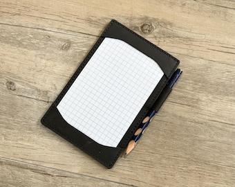 Tarjetero personalizado de 3'' x 5'', bloc de notas de cuero, portanotas de cuero, bloc de notas de bolsillo para tarjetas de índice, bloc de notas de bolsillo pequeño, bolsa para tarjetas de índice