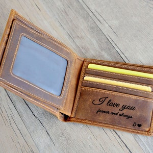 Cartera de cuero personalizada, cartera personalizada para hombre, regalo para padrinos de boda, cartera para el Día del Padre, cartera con monogramas, carteras, cartera con nombre, cartera para él
