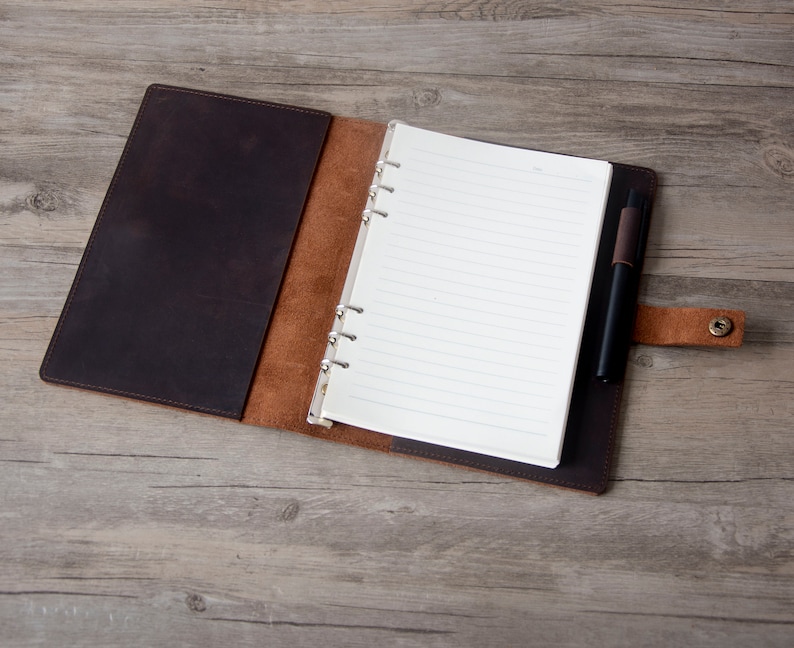 Personalized A5 / A6 Leather Refillable Planner Binder 6 Ring Etsy