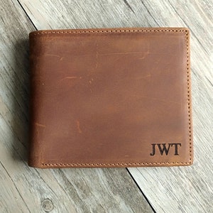 Regalo de Navidad, billetera personalizada para hombre, billetera de cuero única, billetera de cuero personalizada para hombres, regalo para hombres para él