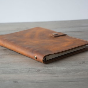 Personalized A5 / A6 Leather Refillable Planner Binder, 6 ring Refillable, travelers Journal, sketchbook, Distressed Brown Leather