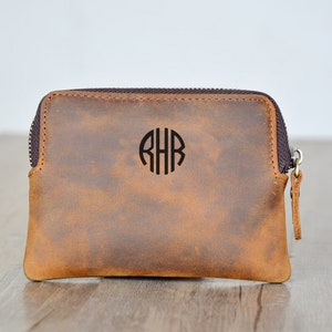 Personalisierte Geldbörse, personalisierte Brieftasche, Lederne Brieftasche, gravierte Brieftasche, Monogramm Kosmetiktasche, Damen Kosmetiktasche, Geldbörse