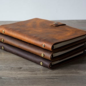 Personalisierte A5 / A6 Leder Nachfüllbare Planer Binder, 6 Ringe Nachfüllbar, Traveler Journal, Skizzenbuch, Distressed Brown Leather Bild 1