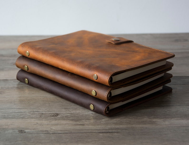 Personalisierte A5 / A6 Leder Nachfüllbare Planer Binder, 6 Ringe Nachfüllbar, Traveler Journal, Skizzenbuch, Distressed Brown Leather Bild 1