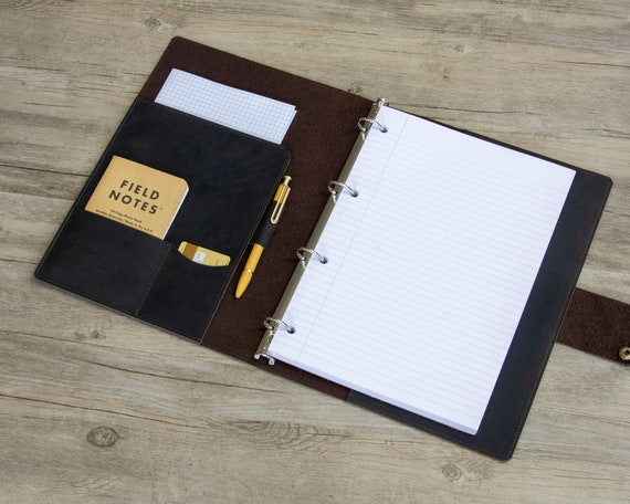 Leder A4 Ordner: 2/3/4-Ring Portfolio Organizer