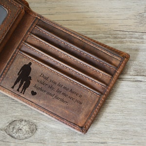 Cartera de cuero personalizada, Cartera del Día del Padre, Cartera personalizada para hombre, Cartera grabada, Cartera, Regalo del Día del Padre, Regalo para el padre, Cartera para el esposo