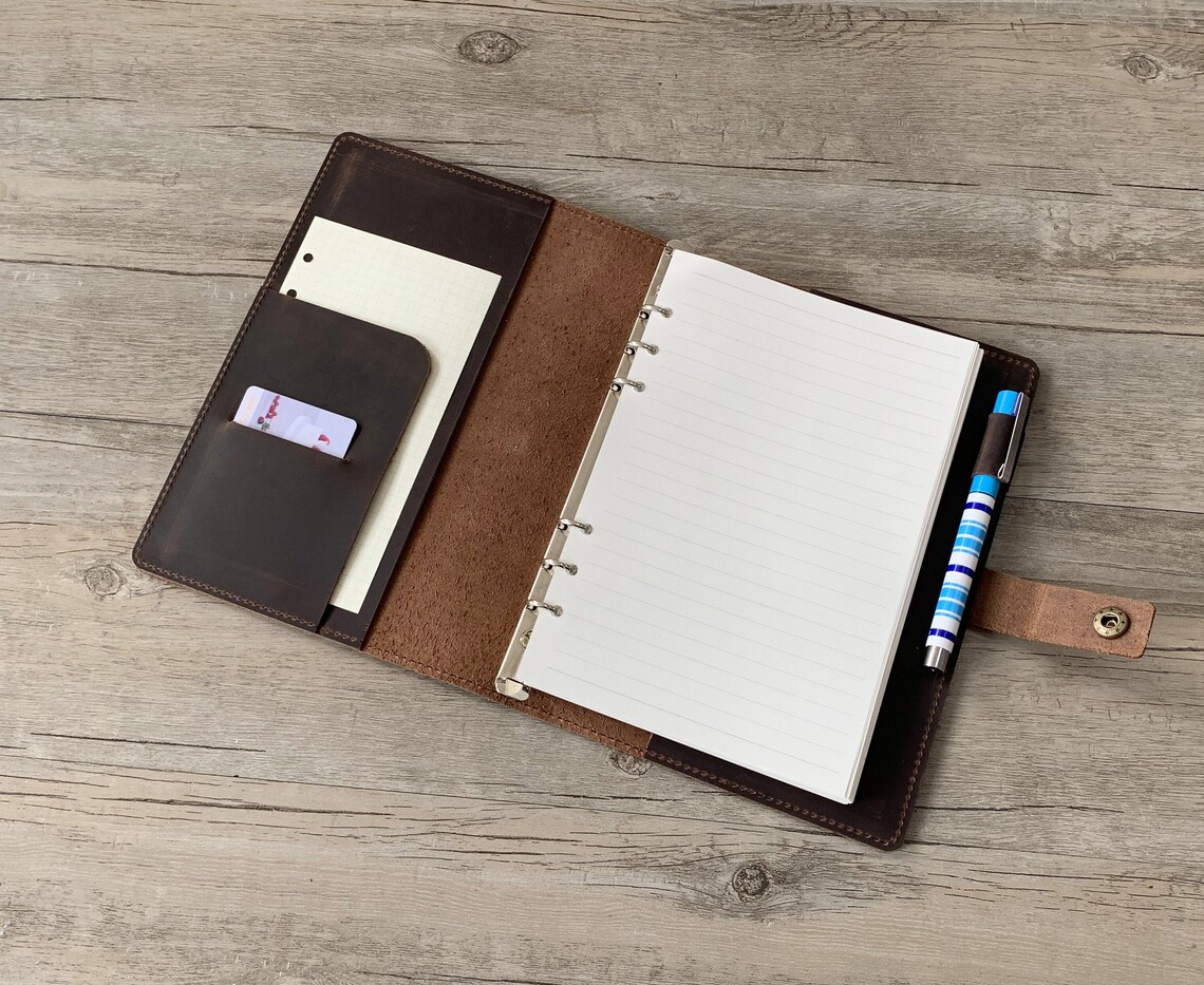 Personalized A5 Size Leather Organizera5 Leather Refillable Etsy