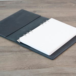 3-Ring Leather A5 Binder,Leather three ring binder,fit 3 hole A5 refill paper,Leather portfolio,A5 business organizer,Leather binder cover, image 5
