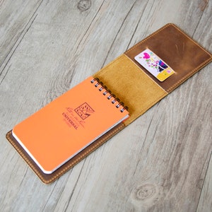 Copertina per blocco note in pelle A7, custodia per blocco note da 3" x 5", copertina per blocco note. Quaderno tascabile. Copertina per blocco note incisa, Rite in the Rain Notes Cove immagine 3