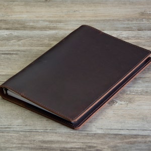 Personalized A5 / A6 Leather Refillable Planner Binder, 6 ring Refillable, travelers Journal, sketchbook, Distressed Brown Leather
