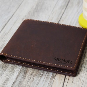 Cartera de cuero para hombre, Cartera personalizada para hombre, Regalo para hombre, Cartera para padrino de boda, Cartera de regalo para hombre, Cartera grabada