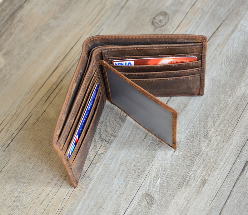 Personalized Mens Wallet Engraved Walletcustommade Leather Etsy