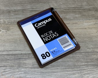 Personalized Leather notepad cover 3" x 5".Pocket Notebook.A6 Notepad Cover,Leather,Personalized for Rite in the Rain Notebook 4" x 6"