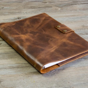 Couverture de classeur en cuir personnalisée, 2 anneaux/3 anneaux/4 anneaux, classeur en cuir de taille A4, couverture en cuir pour ordinateur portable, chemise en cuir, portefeuille en cuir