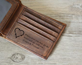 Personalized Mens Wallet,Valentine&#39;s Day Wallet,Engraved Wallet,Personalized Monogrammed Wallet,beat man wallet,man leather wallet