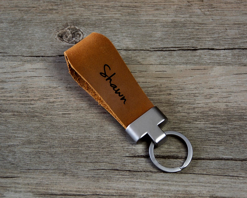 Personalized Leather Keychain. Custom Leather Keychain. Etsy