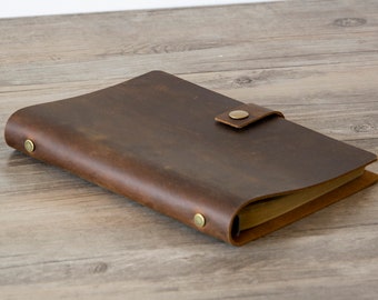 Personalized A5/A6 Leather 6 ring Refillable Planner,Notebooks, Vintage Leather Organizer,sketchbook,leather binder,Father's Day gift