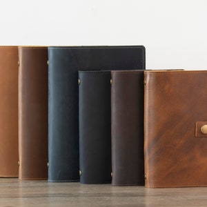 Personalized A5 / A6 Leather Refillable Planner Binder, 6 ring Refillable, travelers Journal, sketchbook, Distressed Brown Leather