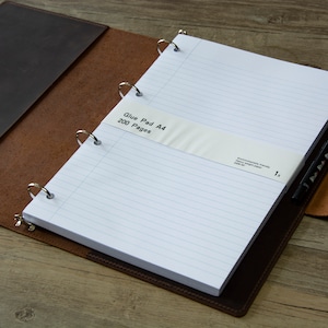 4-Ring Leather A4 Binder 2-Ring/3-Ring,fit 2 hole/3 hole/4 hole A4 refill paper,Leather portfolio,A4 business organizer,Leather binder cover