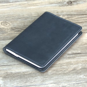 Gepersonaliseerde A5 / A6 lederen hervulbare planner binder, hervulbare persoonlijke binder, schetsboek, Distressed Grey Leather.Leather dagboek