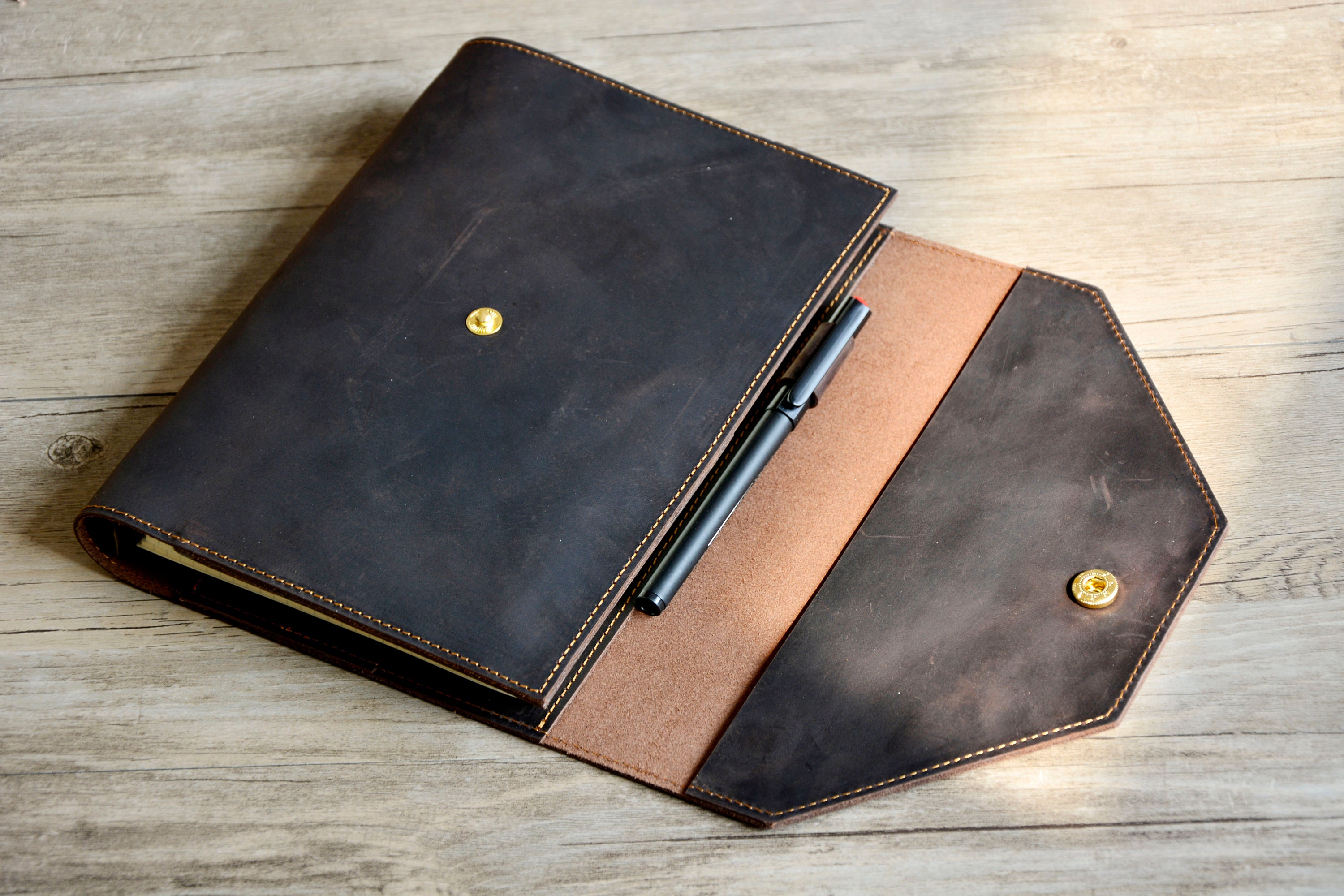 Personalized A5 Leather Refillable Planner Binder 6 Ring Etsy