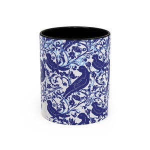 Elegant Bird Pattern Coffee Mug, Decorative Mug, Unique Gift Idea, Tea Lovers, Home Decor, Bird Lover&#39;s Mug, Stylish Drinkware