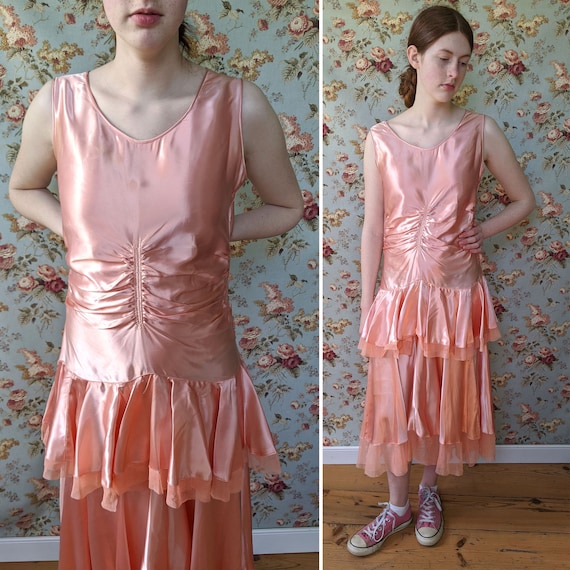 vintage AS IS 1930s liquid satin dress <> early 19