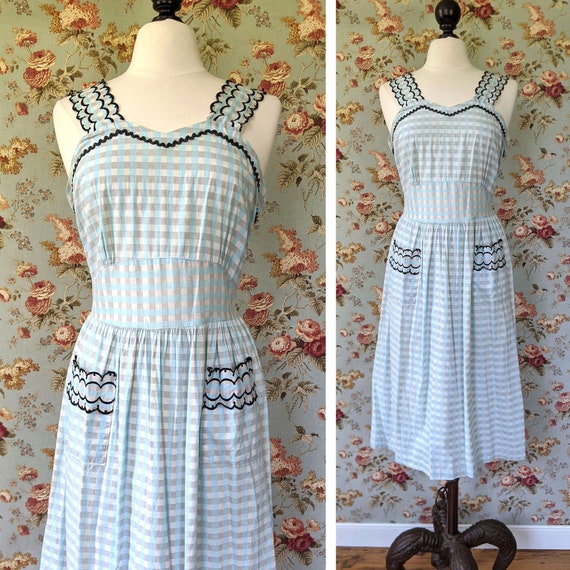vintage late 1940s/ early 1950s cotton check sund