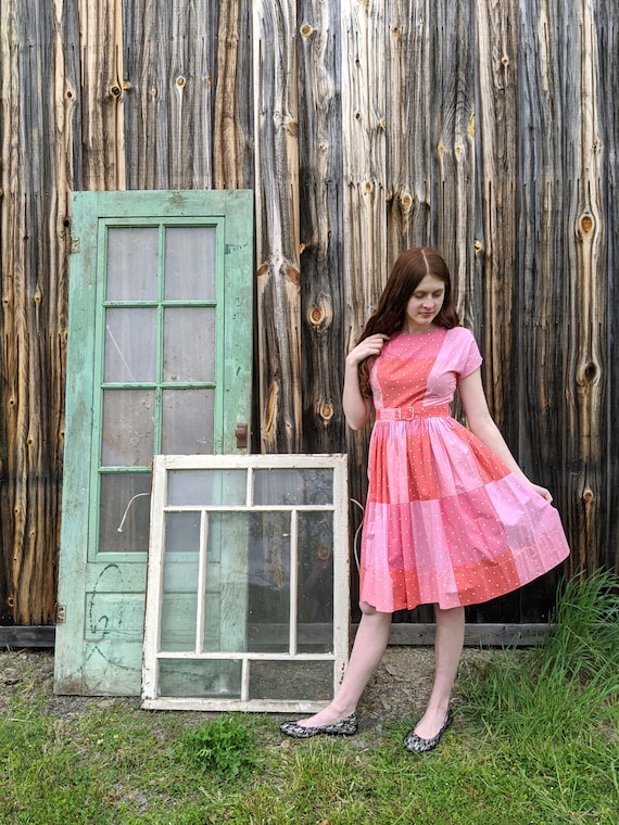 vintage early 1960s dress <> vintage 60s cotton pr