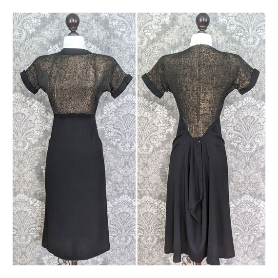 vintage AS IS late 1940s/early 1950s black dress w