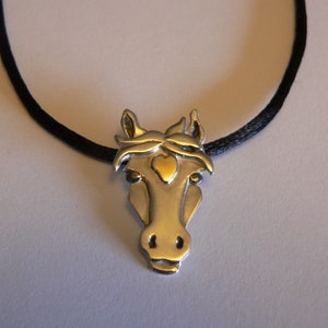 Silver Pony Pendant with heart image 1