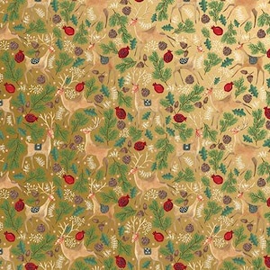 240 Bulk Christmas Tissue Paper, Retail, Shipping, Gift Wrapping, Designer Tissue, 20x30&quot; Pre-Cut Sheets, Golden Reindeer