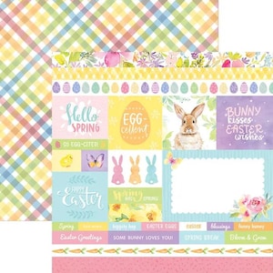Easter Bunny Scrapbooking Paper, Double-sided Cardstock - 12x12&quot; Single Sheets