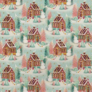 240 Bulk Christmas Tissue Paper, Retail, Shipping, Gift Wrapping, Designer Tissue, 20x30&quot; Pre-Cut Sheets, Gingerbread Village
